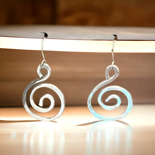 Small Swirl Aluminum Earrings
