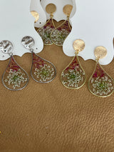 Queen Ann Lace , Rose Petals Earrings
